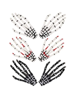 Willbond 6 Pieces Skeleton Hands Bone Hair Clips Claws Skull Hand Hair Clip Hairpin Zombie Punk Rock Horror Hair Clip for Women Girls Hair Accessories (Delicate Color)