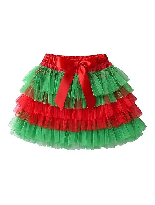 DXTON Girls Rainbow Flower Tulle Skirt Toddler Tutu Girls Clothes