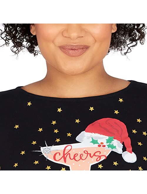 Ruby Rd. Womens Womens Petite Holiday Cheers Top