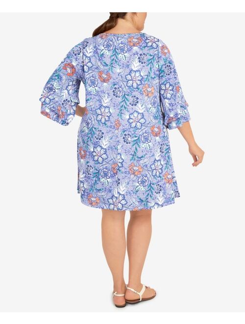 RUBY RD. Plus Size Puff Floral Print Dress