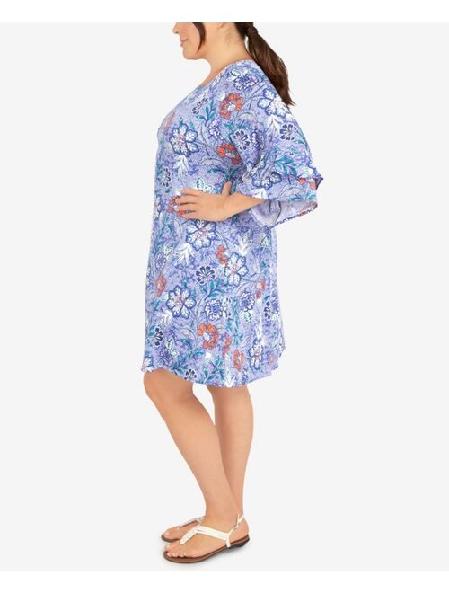 RUBY RD. Plus Size Puff Floral Print Dress