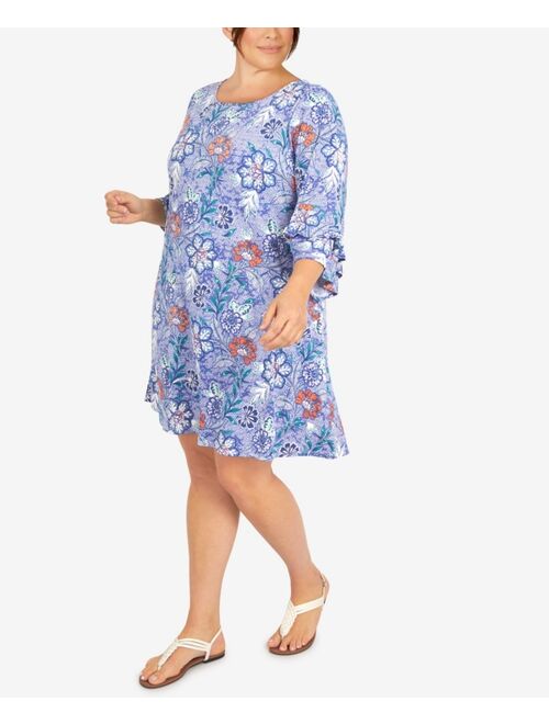 RUBY RD. Plus Size Puff Floral Print Dress