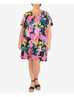 Plus Size Hawaiian Floral Print Dress