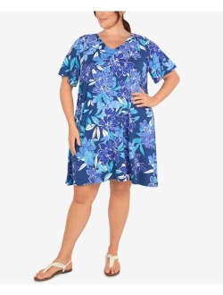 Plus Size Hawaiian Floral Print Dress