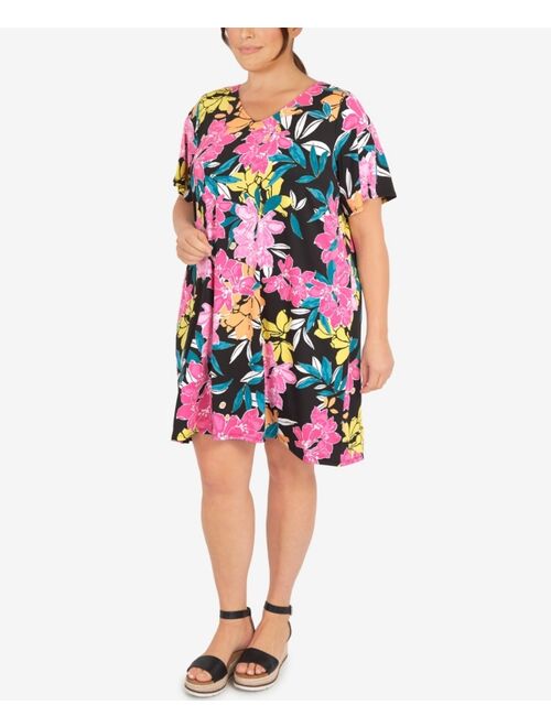 RUBY RD. Plus Size Hawaiian Floral Print Dress