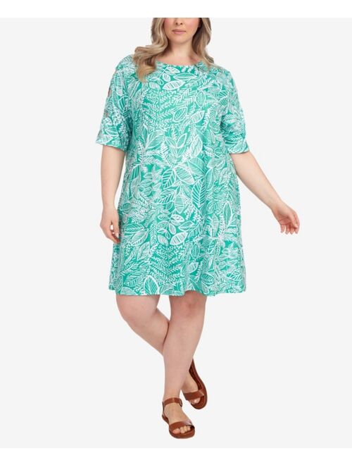 RUBY RD. Plus Size Leaf Sketch Print Dress