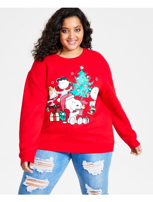 LOVE TRIBE Trendy Plus Size Peanuts Gang Christmas Sweatshirt