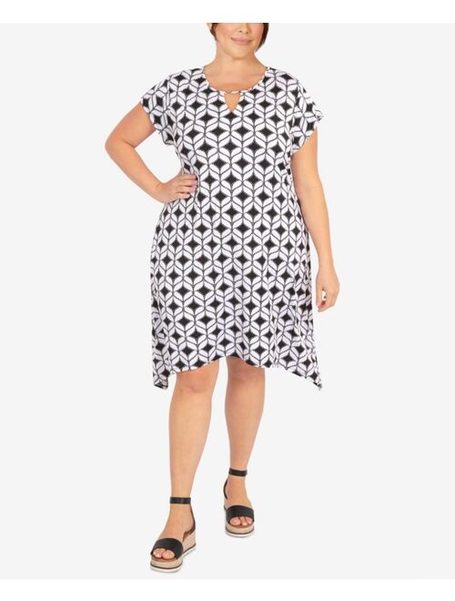 RUBY RD. Plus Size Geo Puff Print Dress