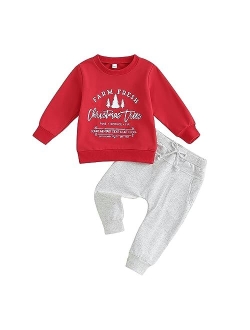 Hnyenmcko Baby Boy Halloween Outfit Long Sleeve Pumpkin Letter Sweatshirt Top Jogger Pants Sets 2Pcs Toddler Boy Fall Clothes