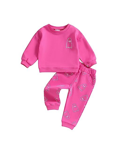 Hnyenmcko Baby Boy Halloween Outfit Long Sleeve Pumpkin Letter Sweatshirt Top Jogger Pants Sets 2Pcs Toddler Boy Fall Clothes