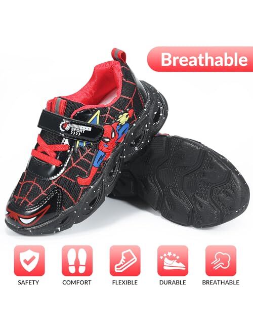 Yaowuquan Sneakers for Kids Superhero-Inspired Designs and Comfortable Fit and Durable Material for Active Play