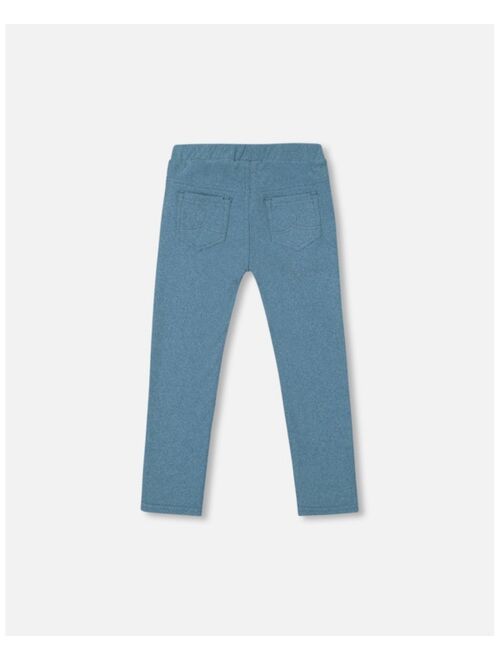 DEUX PAR DEUX Girl Brushed Heavy Jersey Treggings Light Teal Blue - Child