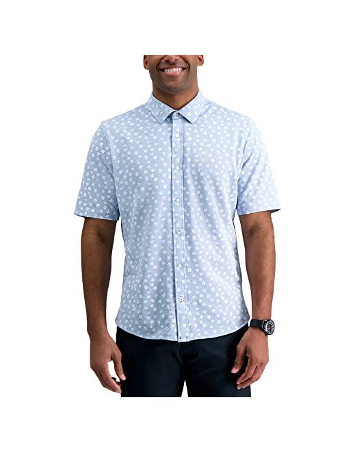 Haggar Men's Short Sleeve Stretch Fashion Print Shirt