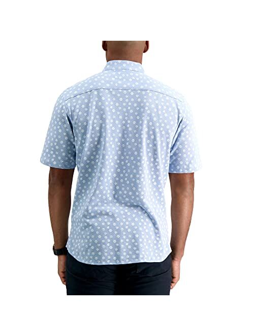 Haggar Men's Short Sleeve Stretch Fashion Print Shirt