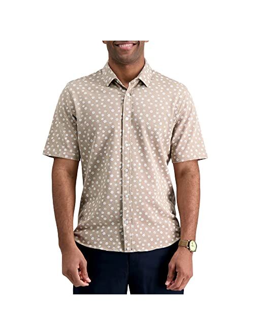 Haggar Men's Short Sleeve Stretch Fashion Print Shirt