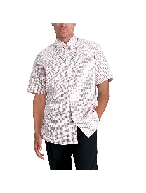 Haggar Men's Short Sleeve Button Down Woven Print Shirts