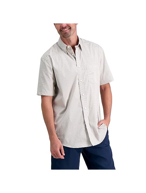 Haggar Men's Short Sleeve Button Down Woven Print Shirts