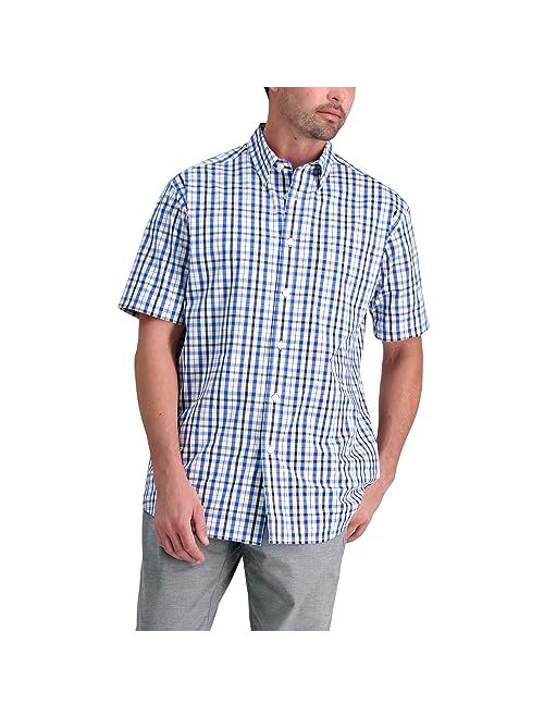 Haggar Men's Short Sleeve Button Down Woven Print Shirts