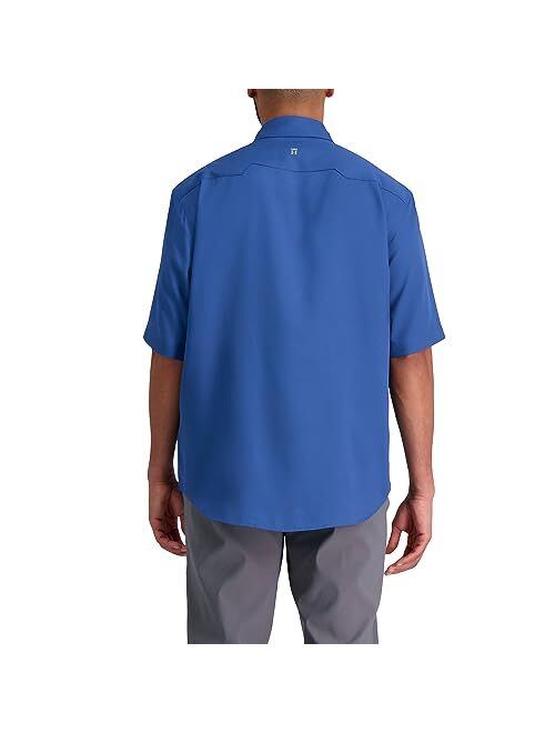 Haggar Men's Short Sleeve Solid Dobby Shirt