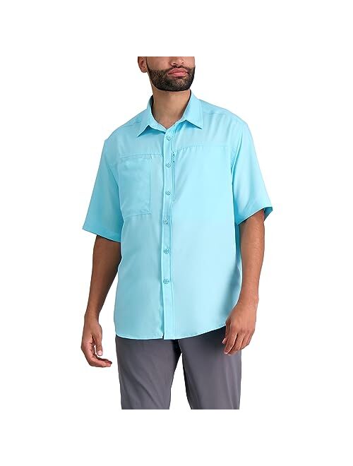 Haggar Men's Short Sleeve Solid Dobby Shirt