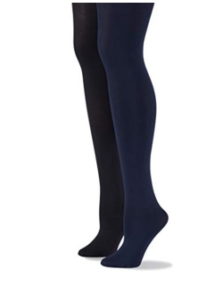 Womens Super Opaque Control Top Tights - Smooth & Slim - 90 Denier