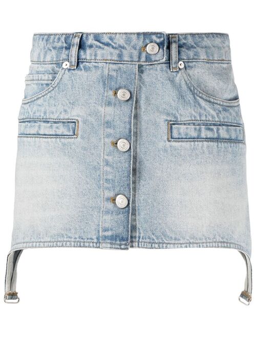 Courreges asymmetric denim miniskirt