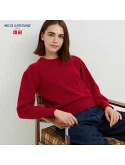 Crew Neck Puff Long-Sleeve Sweater