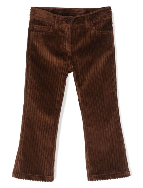 Dolce & Gabbana Kids logo-plaque corduroy trousers