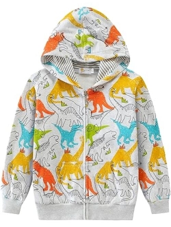 DDSOL Boy Zip-up Jacket Toddler Zipper Hoodie Hooded Sweatshirt Light Winter Fall Outwear 2t-7t