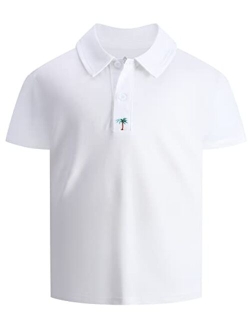 Dekomere Boy Polo Short Sleeve Shirt Moisture Wicking Performance School Uniforms