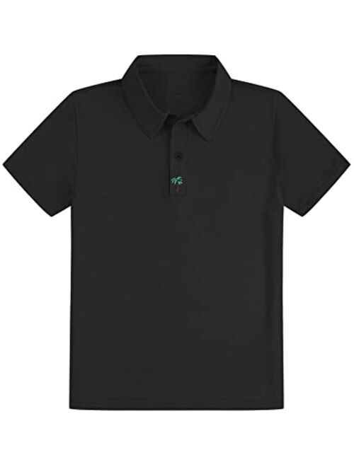 Dekomere Boy Polo Short Sleeve Shirt Moisture Wicking Performance School Uniforms