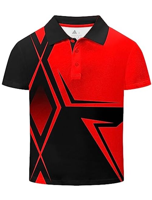 Dekomere Boy Polo Short Sleeve Shirt Moisture Wicking Performance School Uniforms