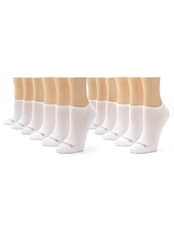 womens Green Threads No Show Cushioned Liner Sock, 12 Pair Pack