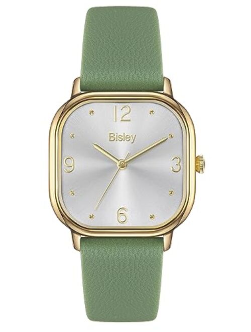 Bisley Women's Wrist Watches Leather Band Waterproof Analog Watch for Ladies Female