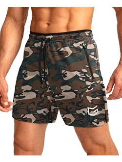 Men's Running Shorts with Zipper Pockets Quick Dry Gym Athletic Workout 5" Shorts for Men