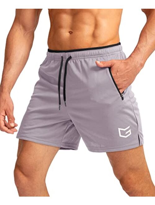 G Gradual Men's Running Shorts with Zipper Pockets Quick Dry Gym Athletic Workout 5" Shorts for Men