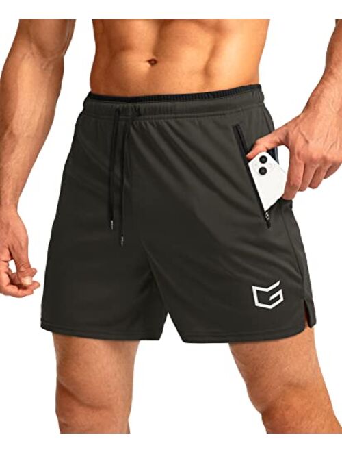 G Gradual Men's Running Shorts with Zipper Pockets Quick Dry Gym Athletic Workout 5" Shorts for Men