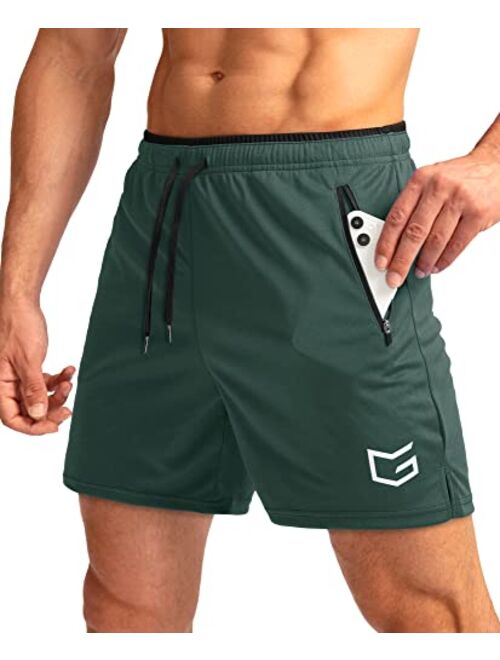 G Gradual Men's Running Shorts with Zipper Pockets Quick Dry Gym Athletic Workout 5" Shorts for Men