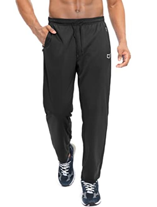 G Gradual Men's Sweatpants with Zipper Pockets Open Bottom Athletic Pants for Men Workout, Jogging, Running, Lounge