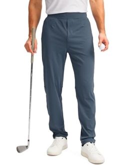 Men's Sweatpants with Zipper Pockets Stretch Golf Workout Pants Elastic Waist Track Pants for Men Casual Athletic