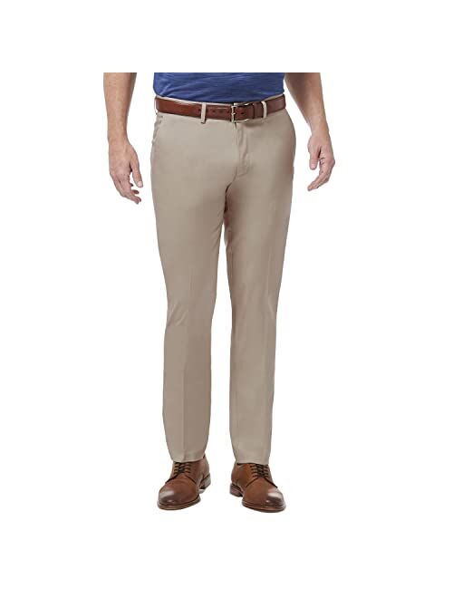 Haggar Men's Premium No Iron Khaki Slim Fit Flat Front Casual Pant