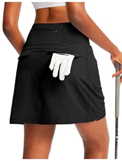 Golf Skorts Skirts for Women with 5 Pockets Women's High Waisted Lightweight Athletic Skirt for Tennis Running