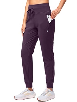 Women's Fleece Lined Joggers High Waisted Water Resistant Thermal Winter Sweatpants Running Hiking Pockets