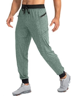 Men's Jogger Pants with Zipper Pockets Slim Joggers for Men Athletic Sweatpants for Workout, Jogging, Running