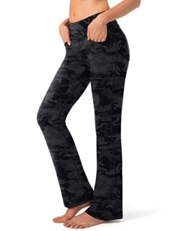 Women's Pants 4 Pockets High Waist Dress Pants Bootcut Yoga Pants