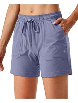 Women's 5" Hiking Cargo Shorts Quick Dry Athletic Shorts for Women with Pockets for Golf Workout Walking