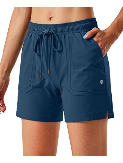 G Gradual Women's 5" Hiking Cargo Shorts Quick Dry Athletic Shorts for Women with Pockets for Golf Workout Walking