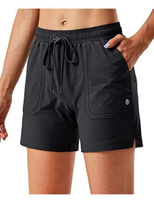 G Gradual Women's 5" Hiking Cargo Shorts Quick Dry Athletic Shorts for Women with Pockets for Golf Workout Walking