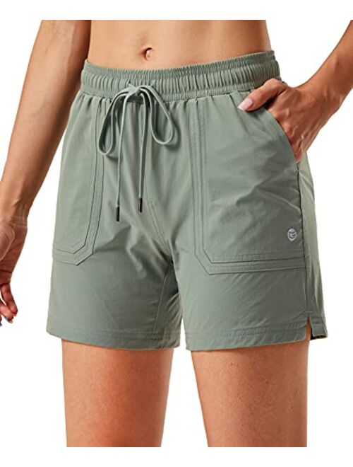 G Gradual Women's 5" Hiking Cargo Shorts Quick Dry Athletic Shorts for Women with Pockets for Golf Workout Walking