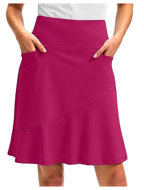 G Gradual Skorts Skirts for Women with 5 Pockets 20" Knee Length Golf Skirt Modest Long Tennis Athletic Skirts for Women